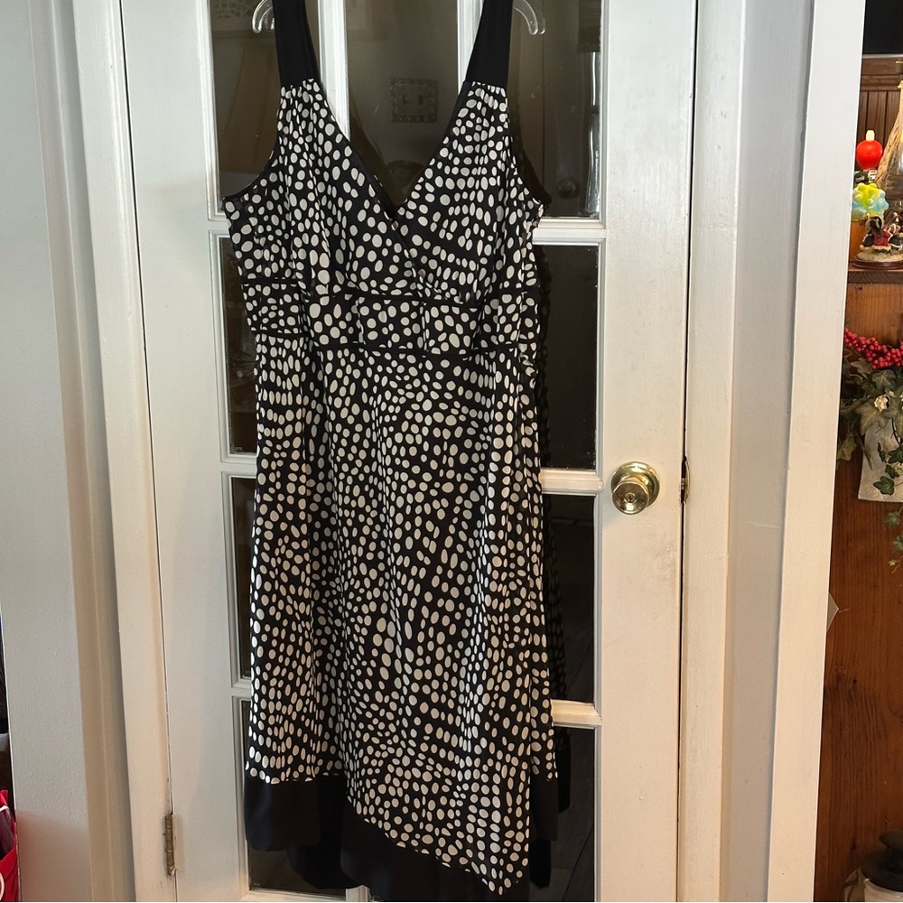 Evan Picone Elegant Black and White Polka Dot Dress Size 22W